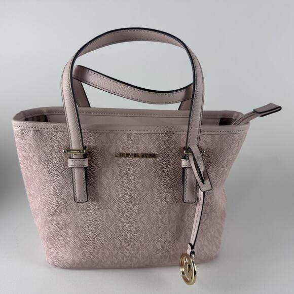 Michael Kors Tote Bag Womens Purse Gold Hardware Removable Strap MK Charm Handba - Picture 1 of 16